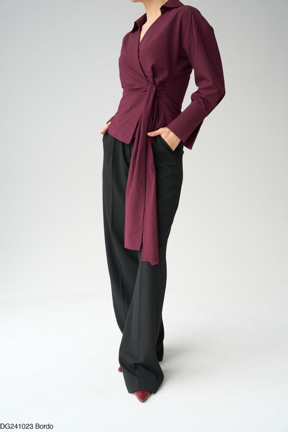 Kadın Yandan Bağlamalı Gömlek 