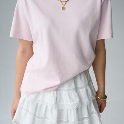 Kadın Bisiklet Yaka Pamuklu Tşört